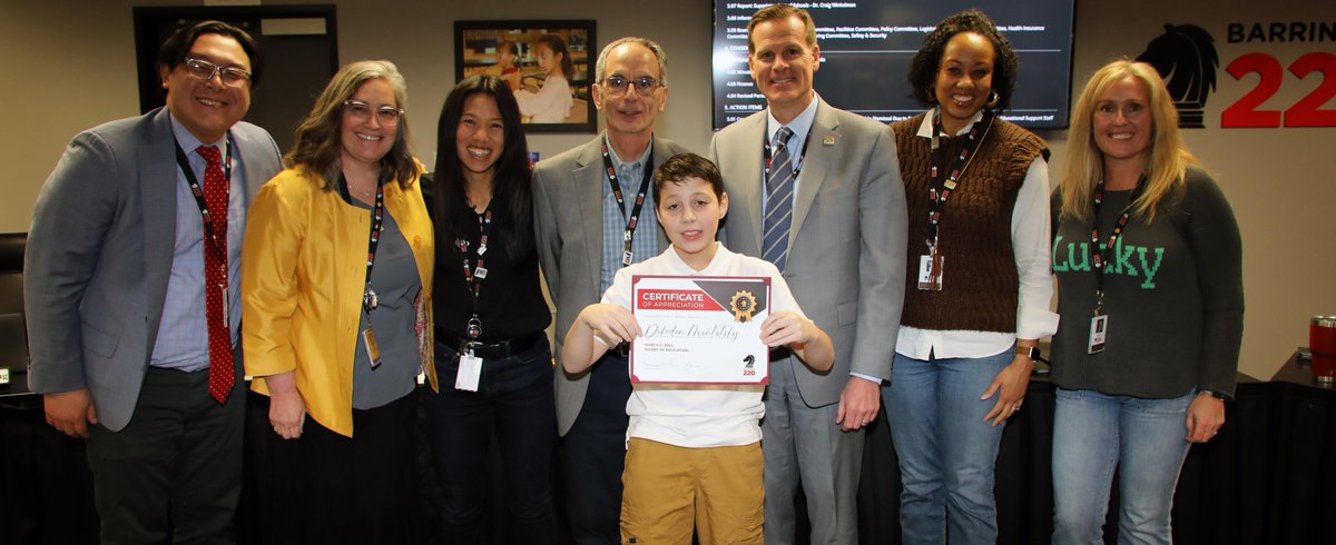 At the March 5 Board of Education meeting, the Board welcomed Dakoden Mantatsky, a 5th-grade student at Sunny Hill Elementary! #Unifiedfor50 

Read more in the latest Board update: conta.cc/3T3cyqR