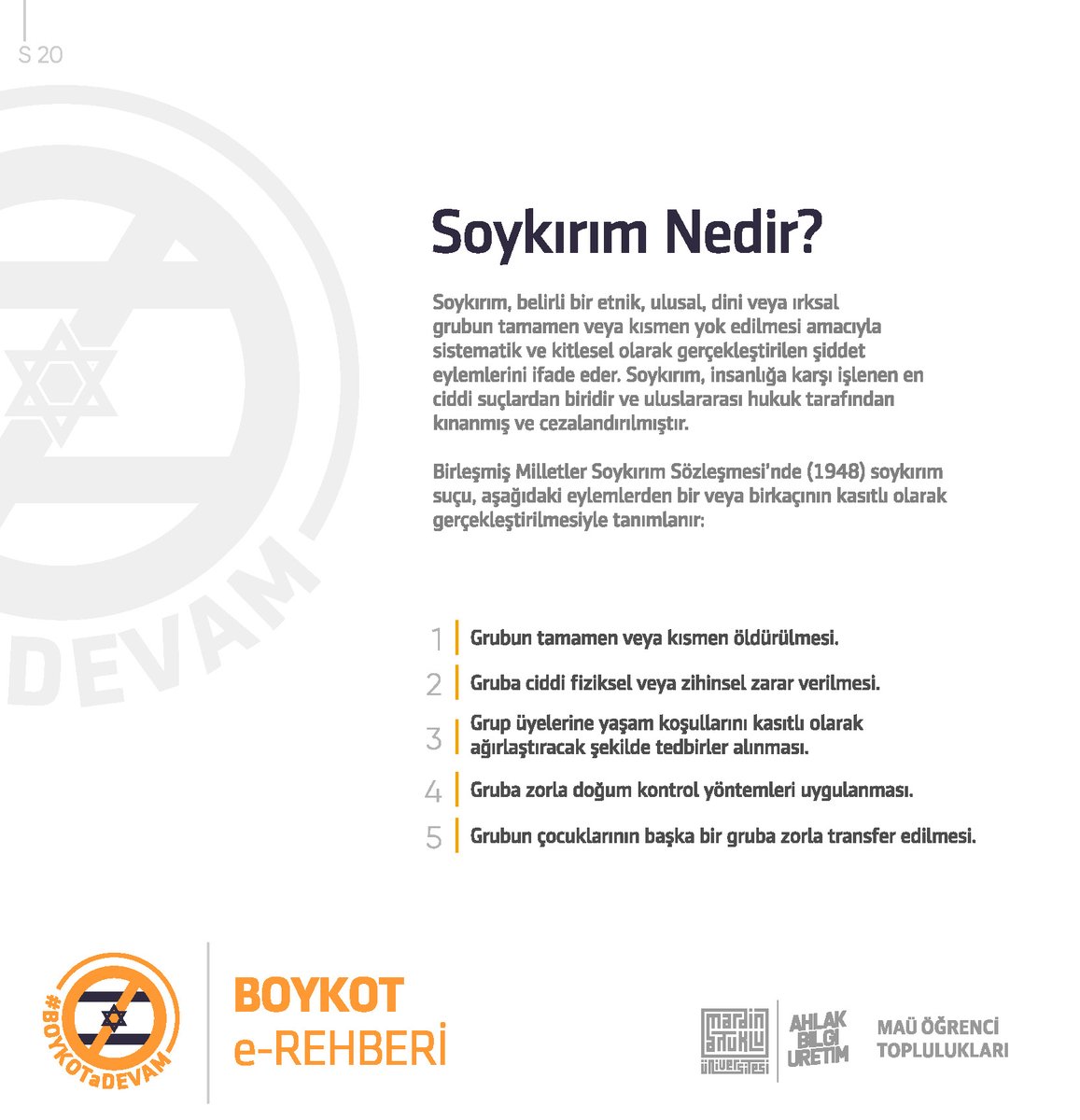 Boykot e-rehberinden

Soykırım Nedir?

“Ne yaparsanız yapın, ama soykırımı unutmayın. Çünkü unutulan soykırım tekrarlanır.”
                                         Aliya İzzetbegoviç 

<a href="/erolozvar/">Erol Özvar</a> <a href="/ibrahimozcosar/">ibrahim özcoşar</a> <a href="/sertacabii/">Sertaç Abi</a> <a href="/MerveSafaEL/">Merve Safa</a> <a href="/ismail_halis/">İsmail Halis</a> <a href="/nuriyecakmak/">Nuriye Çakmak Çelik</a> @BekirDeveli