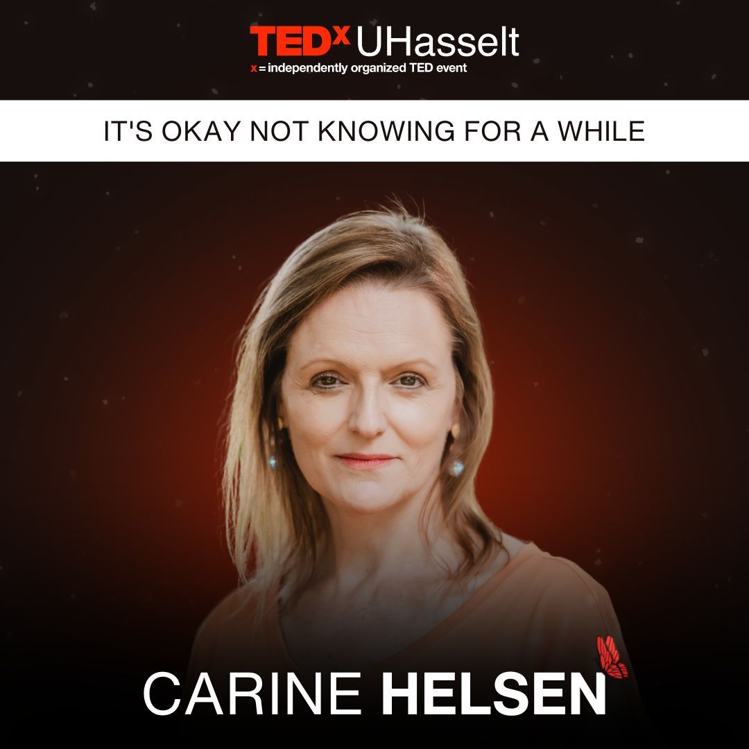 We're thrilled to announce Carine Helsen as one of our speakers at TEDxUHasselt! Don’t miss this opportunity to join us at TEDxUHasselt and be inspired by Carine's transformative journey. Secure your complimentary ticket now by applying through our website (link in bio).