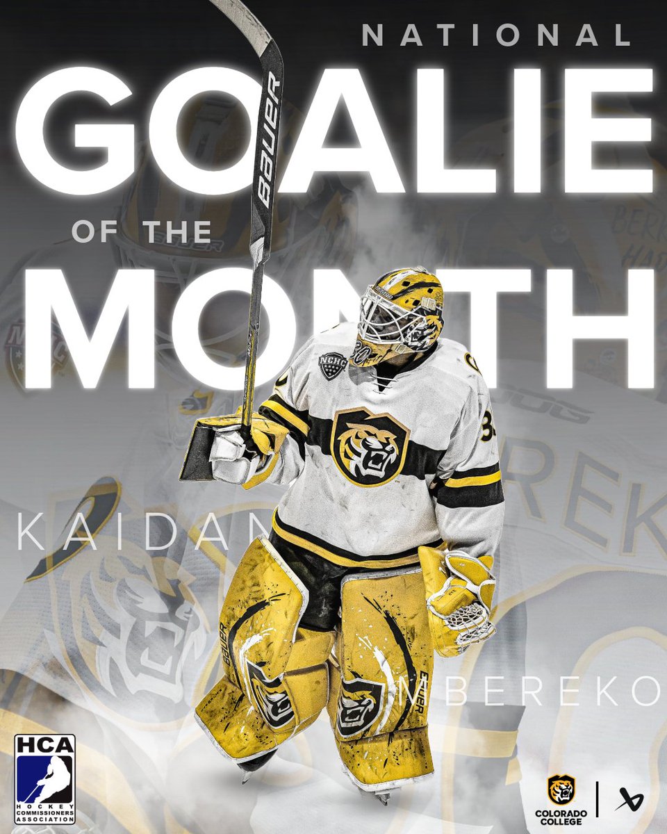 Best in the nation. There is no other way to describe this man. 

Kaidan Mbereko is the HCA National Goaltender of the Month for February🫡

#CCTigers