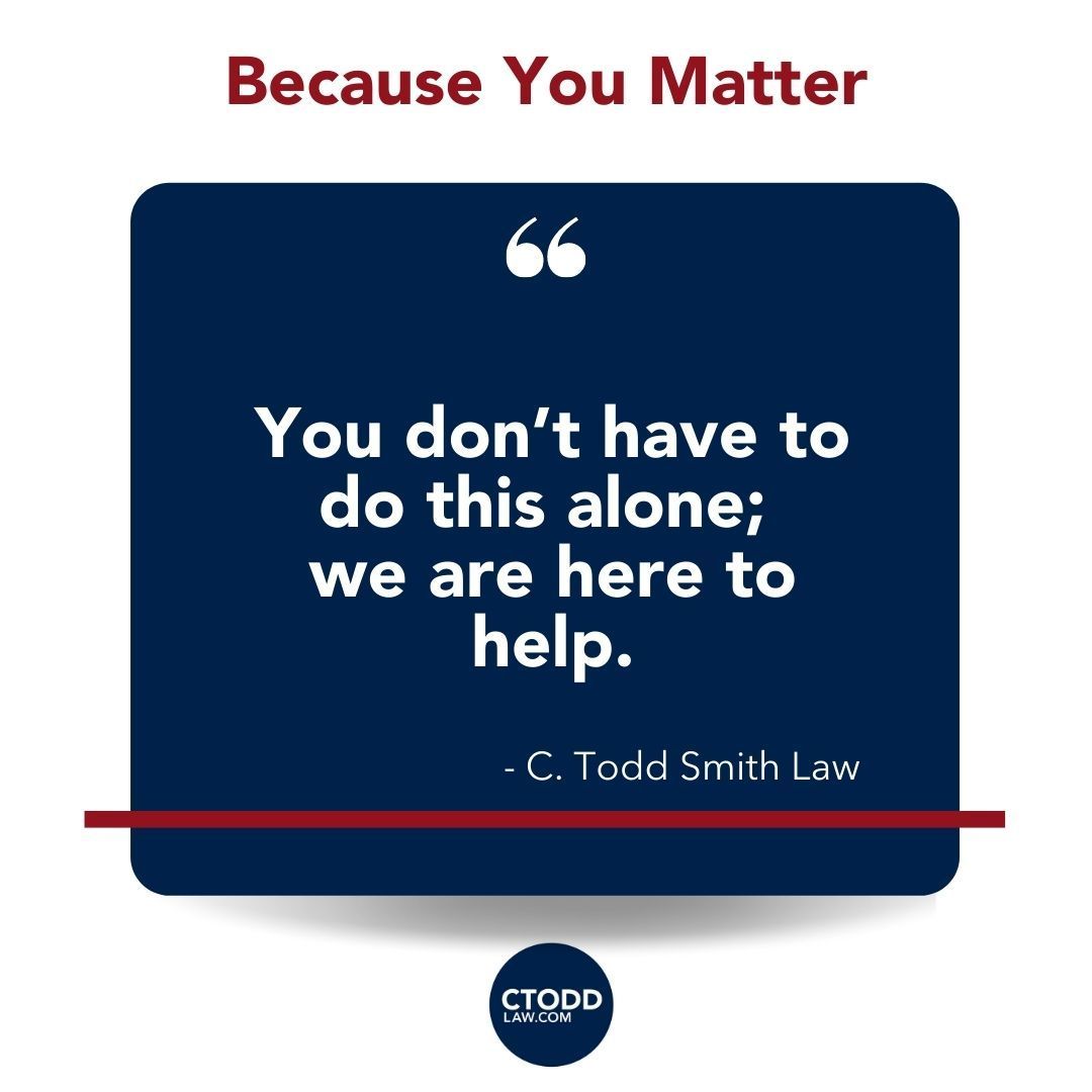 In addition to seeking medical attention, be sure to hire an experienced personal injury lawyer like C. Todd Smith Law to help you during this difficult time.

𝐜𝐚𝐥𝐥 𝟒𝟎𝟕.𝟖𝟒𝟏.𝟖𝟐𝟗𝟒 for your FREE consultation ☎️

#floridalaw #orlandolawyer #becauseYOUmatter #Ctoddlaw