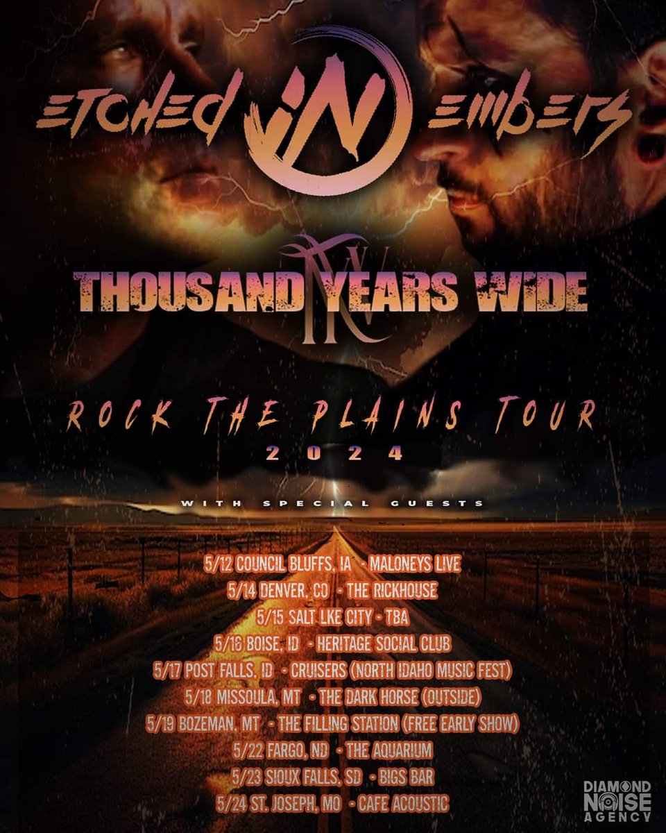 So happy to announce Rock The Plains Tour with our brothers in Etched in Embers. Tickets on sale soon so keep an eye out. 

#tour #thousandyearswide #tyw #1000yw #EIE #EtchedInEmbers #RockThePlains2024