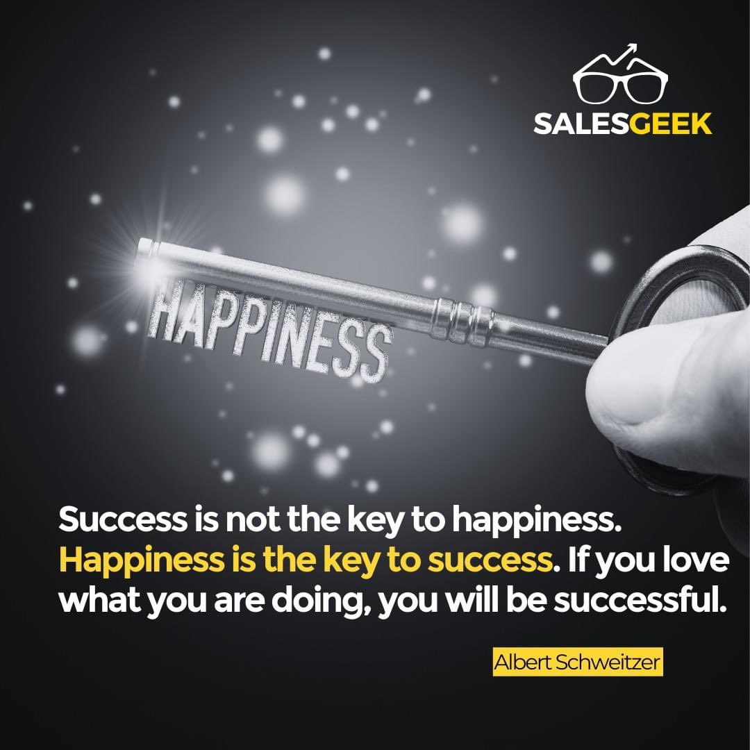 Remember: Success starts with loving what you do. 🤓

For more information on our sales training call 07909 891 635 or visit salesgeek.co.uk

#SalesTraining #SalesExperts #HappinessIsKey #salesknowledge #salescoach