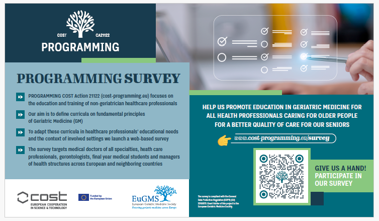 If you are a healthcare professional, researcher, policy maker or service manager in Ireland 🇮🇪 please complete this pan-European survey to map the educational needs of healthcare professionals in #geriatrics docs.google.com/forms/d/e/1FAI… @COSTprogramme @EuGMSSociety