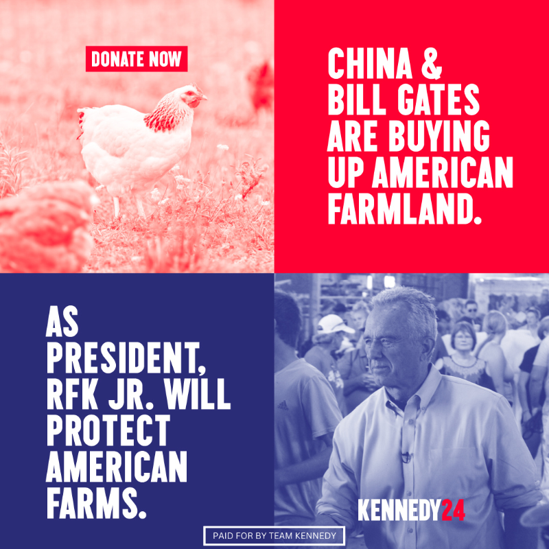 RobertKennedyJr's tweet photo. Contribute today to help RFK Jr. Protect American Farms. #Kennedy24