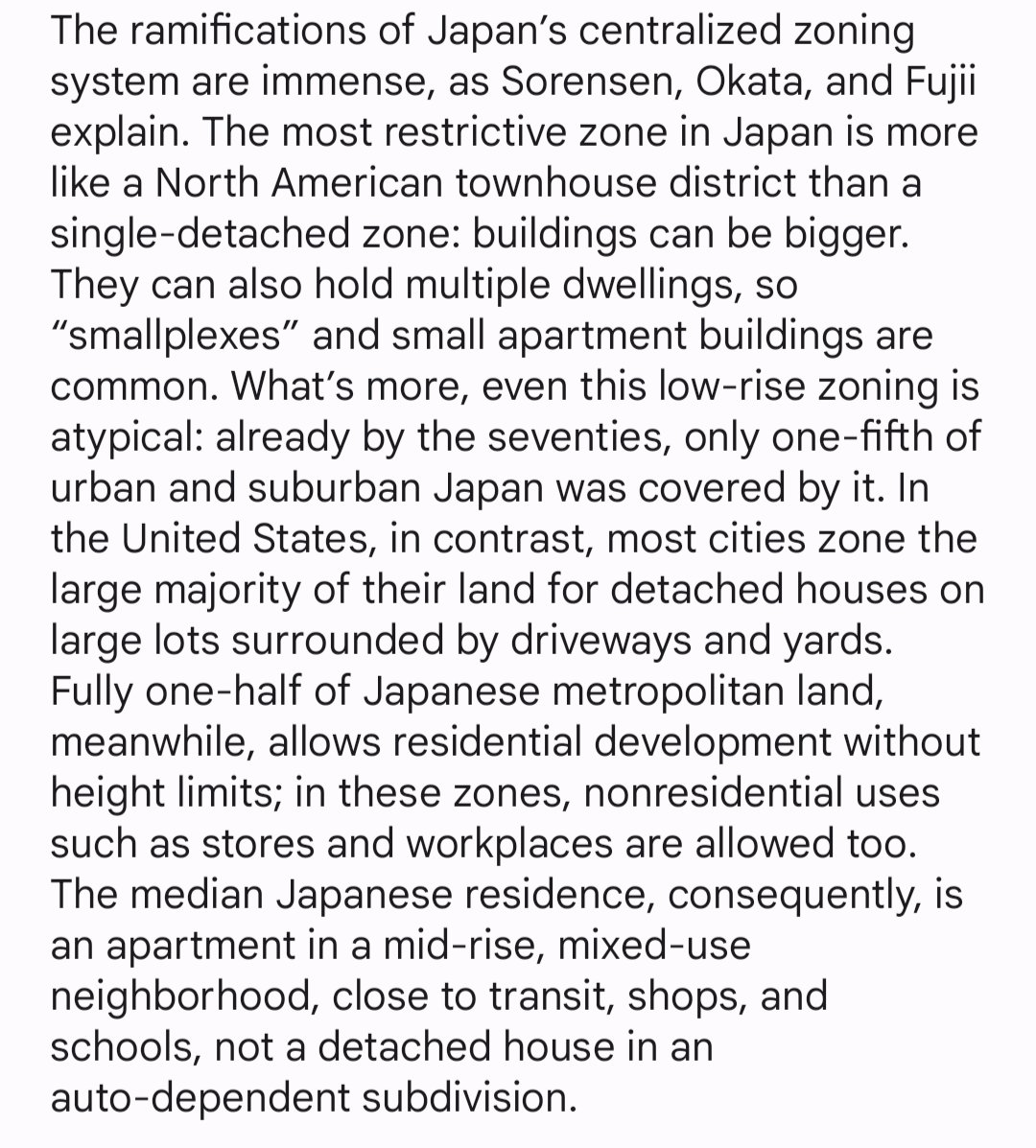 @showusyourwork 1) The average zoning across Japan allows for apartment buildings by default instead of being zoned only for single-family homes.

sightline.org/2021/03/25/yes…