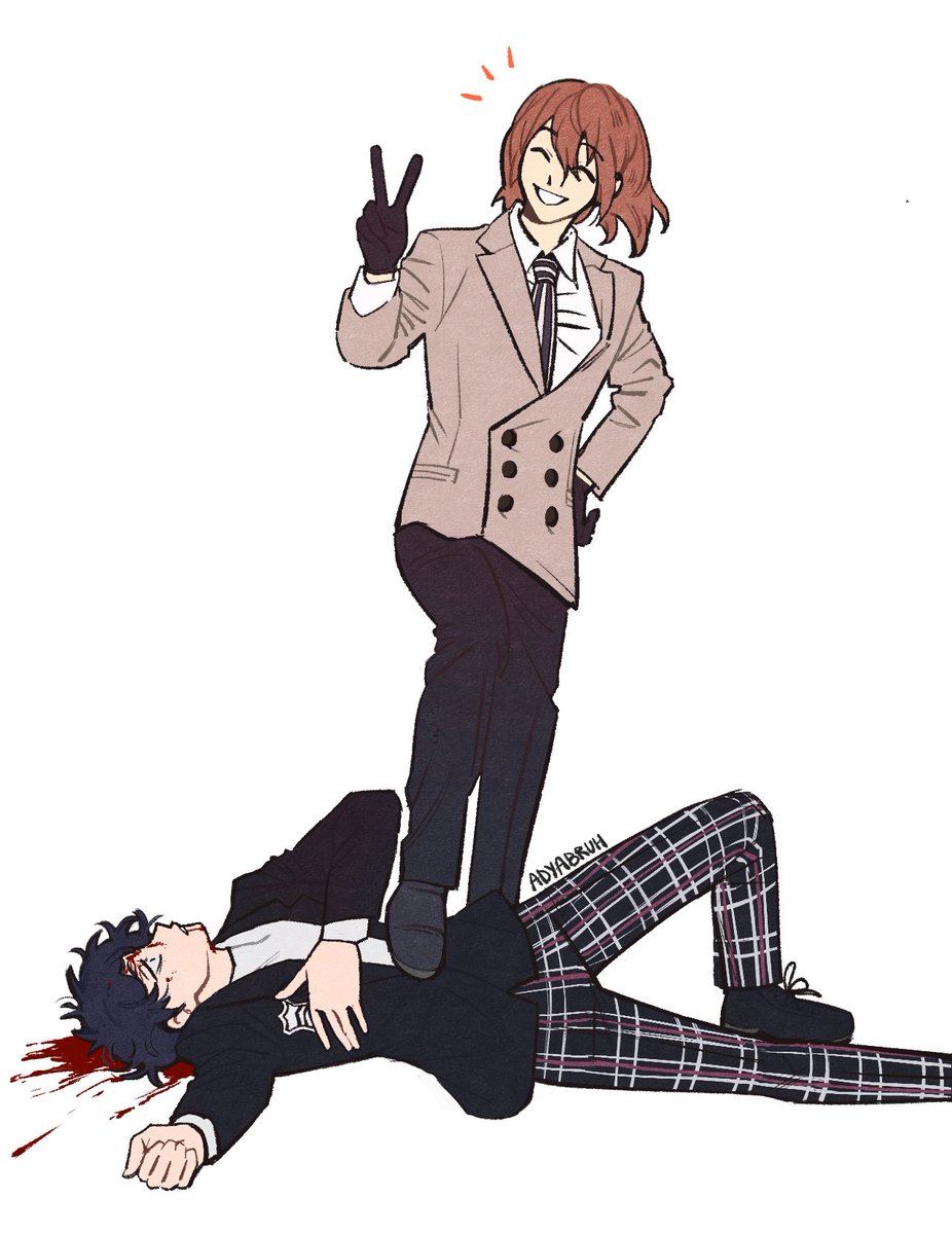 adyabruh's tweet photo. drawing goro akechi over goofy stock images of dudes in suits till I lose my sanity
 (PART 1) #persona5royal #persona5 #p5r https://t.co/SYrQhM4p0e