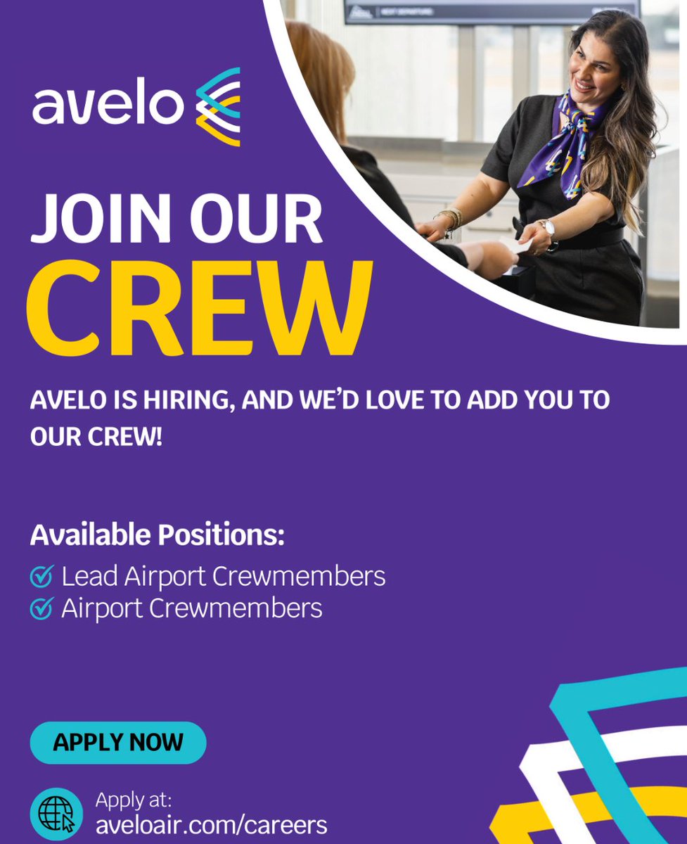 Avelo Airlines is hiring! Yep, Avelo Airlines is looking for crew members to work right here at STS. What are they hiring for? -Lead Airport Crewmembers -Airport Crewmembers Visit aveloair.com/careers to find out more! #flysts  #aveloair  #aveloairlines