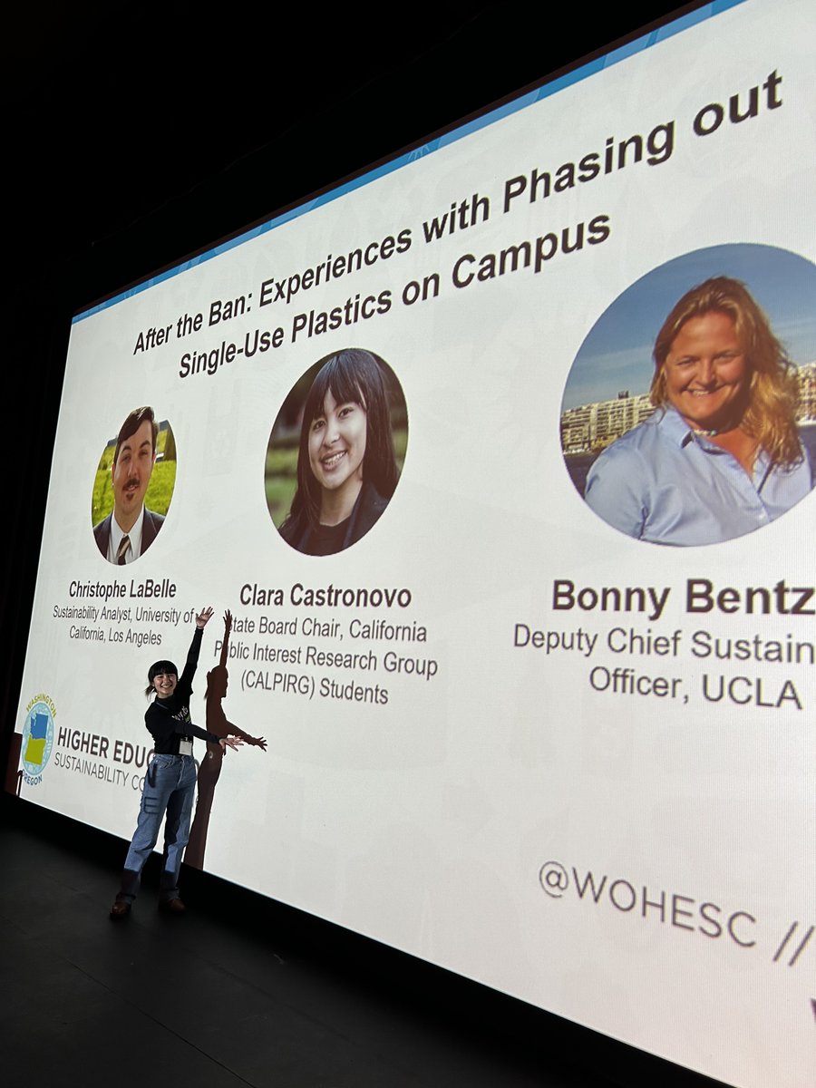 Excited to have our Board Chair <a href="/CCastronovo02/">Clara Castronovo</a> representing us at <a href="/WOHESC/">WOHESC</a> to talk about our partnership with <a href="/UCLA/">UCLA</a> to reduce single use plastics! #BeyondPlastics #WOHESC