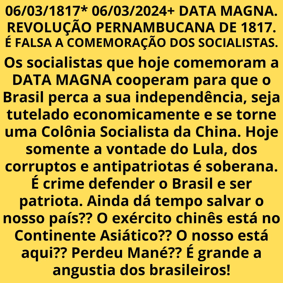Distopia1984BR's tweet photo. Revolução Pernambucana de 1817. É falsa a comemoração dos socialistas. 
#DIREITAforteUNIDA #DireitaSegueDireita #Direita #SomosBrasil #Bolsonaro #BolsonaroTemRazao #jornalismo #DataMagna #Democracia #Patriotas @exercitooficial @cmse_exercito @cma_exercito https://t.co/wUp3Mo8JFu