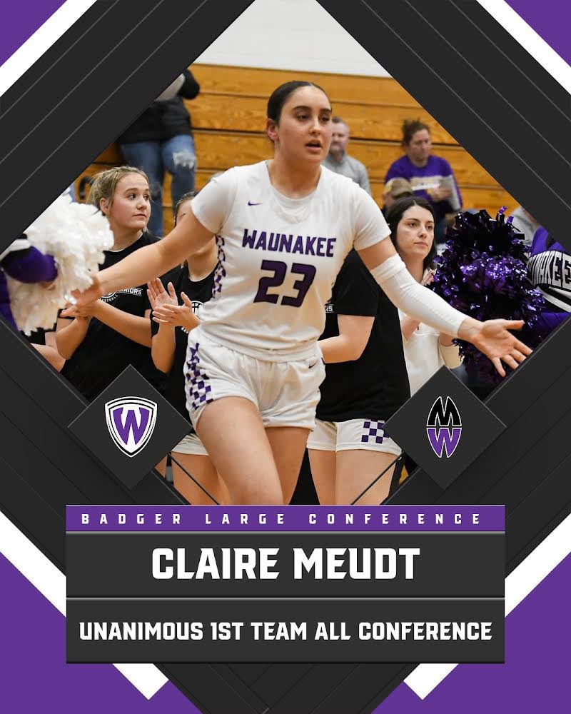 Congrats <a href="/clairemeudt/">Claire</a> for being Unanimous 1st Team All Conference! #FAMILY #waunakeeway