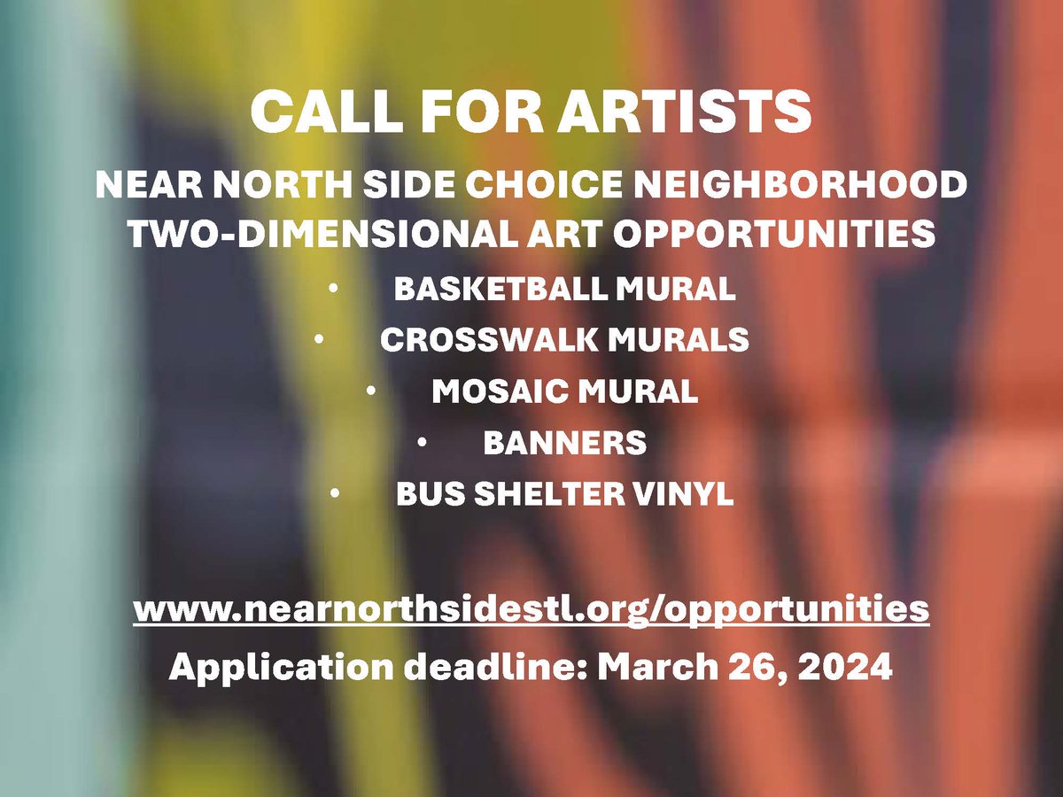 🎨Call for Artists: Murals, Mosaics, Bus Shelters, Basketball Court! Urban Strategies and @stl_cda are looking for local #STL artists for FIVE new public art opportunities in the Near North Side. Learn more: stlouis-mo.gov/CDA/news/call-… @STLCityGov #CDAfunded