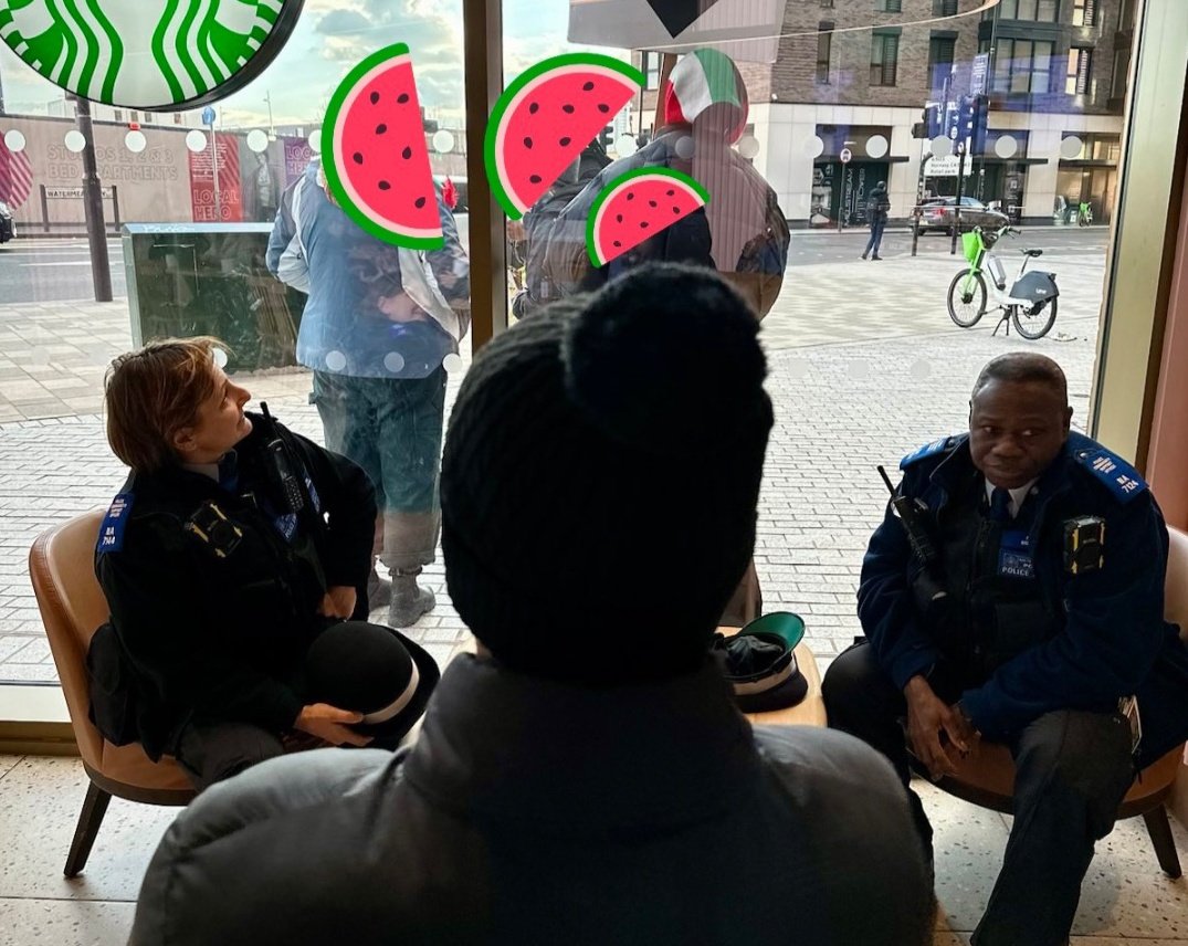 The cops held a 'Cuppa With A Coppa' event where Haringey residents were invited to speak to the cops. For 45 minutes I tried but they ignored me and told me they wouldn't and couldn't answer my questions. They then called for backup and 4 male officers arrived. #VideoComingSoon