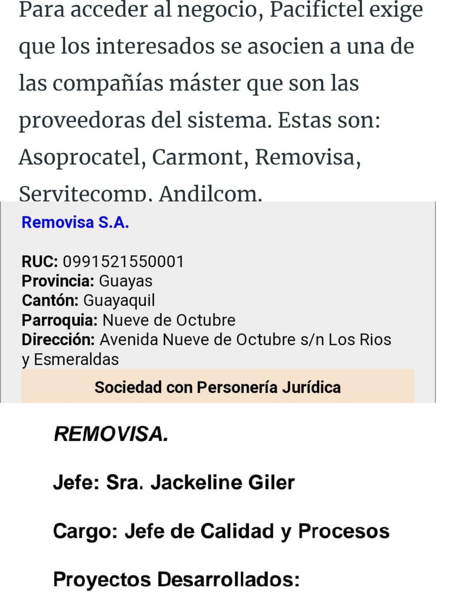 MonteroRafa1's tweet photo. Presidente @DanielNoboaOk en muchas instituciones públicas está el Poder Oscuro detrás, para conseguir Contratos Millonarios, JACKIE GILER RIOFRIO DE ZAVALA EGAS Alias LA GRICELDA BLANCO ECUATORIANA, Deuda con PACIFICTEL más de $2 Millones, nunca pagaron con su empresa REMOVISA. https://t.co/LITYaxUj7Y