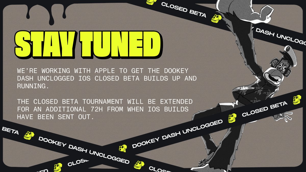 We broke Apple. So many people tried to download the iOS DDU Closed Beta build that Apple shut it down. We're working with Apple to get the iOS build live for the masses, and we appreciate your patience. As a result, we'll be extending the Tournament for an additional 72h from…