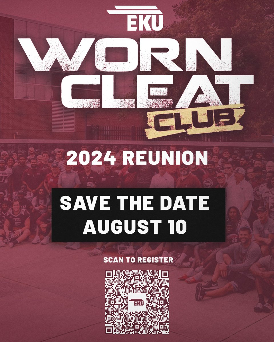 Attention Worn Cleat Club members! Be sure to save the date for our annual Worn Cleat Club reunion set for Aug. 10! To sign up you can either scan the QR code below or tap the link in this post! 🔗 - t.ly/mUKE0 #E2W | #MatterOfPride