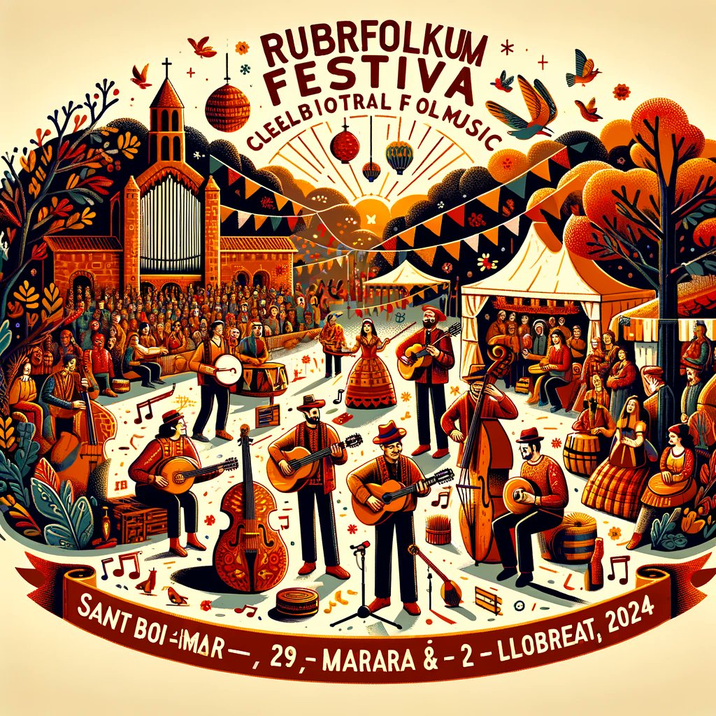 Experience the magic of new folk music at the 13th Rubrifolkum Festival 🎶✨. 

Sant Boi de Llobregat comes alive February 29, March 1-2, 2024. #Rubrifolkum2024