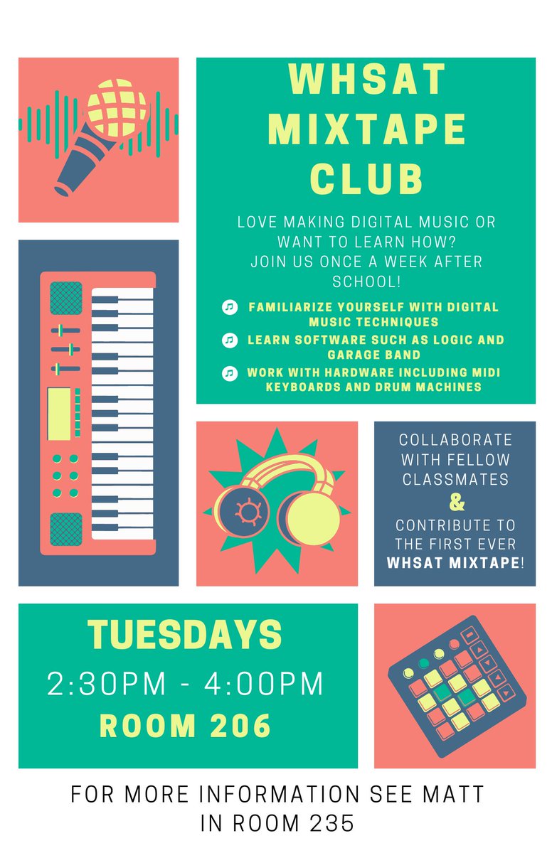 Calling all music lovers!!! join the MIXTAPE club and help us create the first ever WHSAT MIXTAPE!! 🔥👀