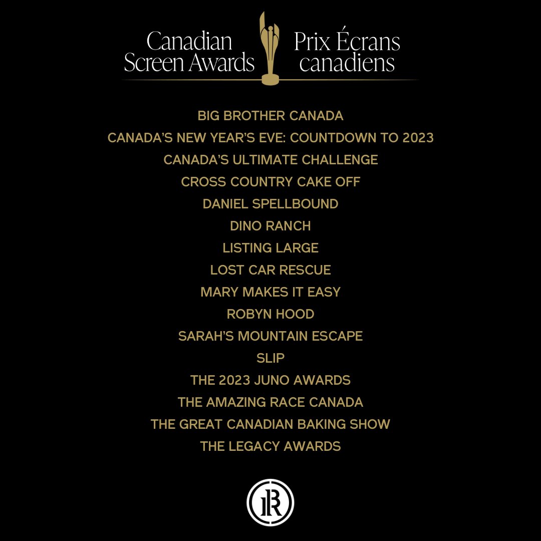 Boat Rocker has been nominated for 49 Canadian Screen Awards. Thank you to @TheCdnAcademy for this recognition and congratulations to all the teams involved! @ProperTVPR @insightprod