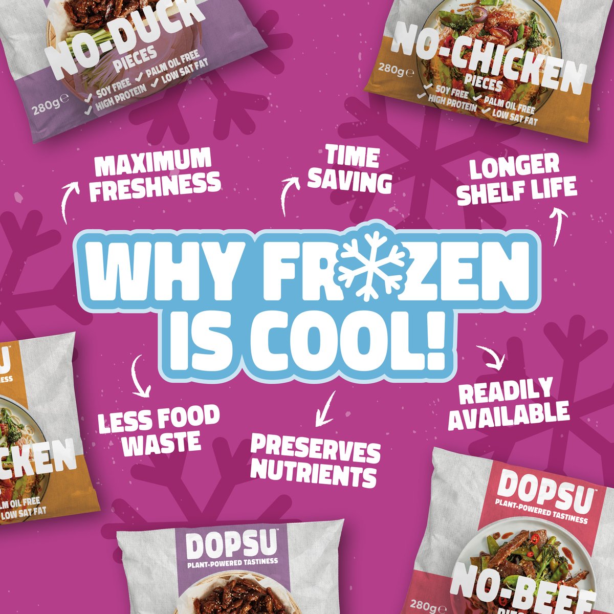 It's National Frozen Food Day! ❄️

All our products are frozen... and for good reason! 🙌

Guaranteed freshness and kinder to the planet by minimising food waste - what's not to love? 💜