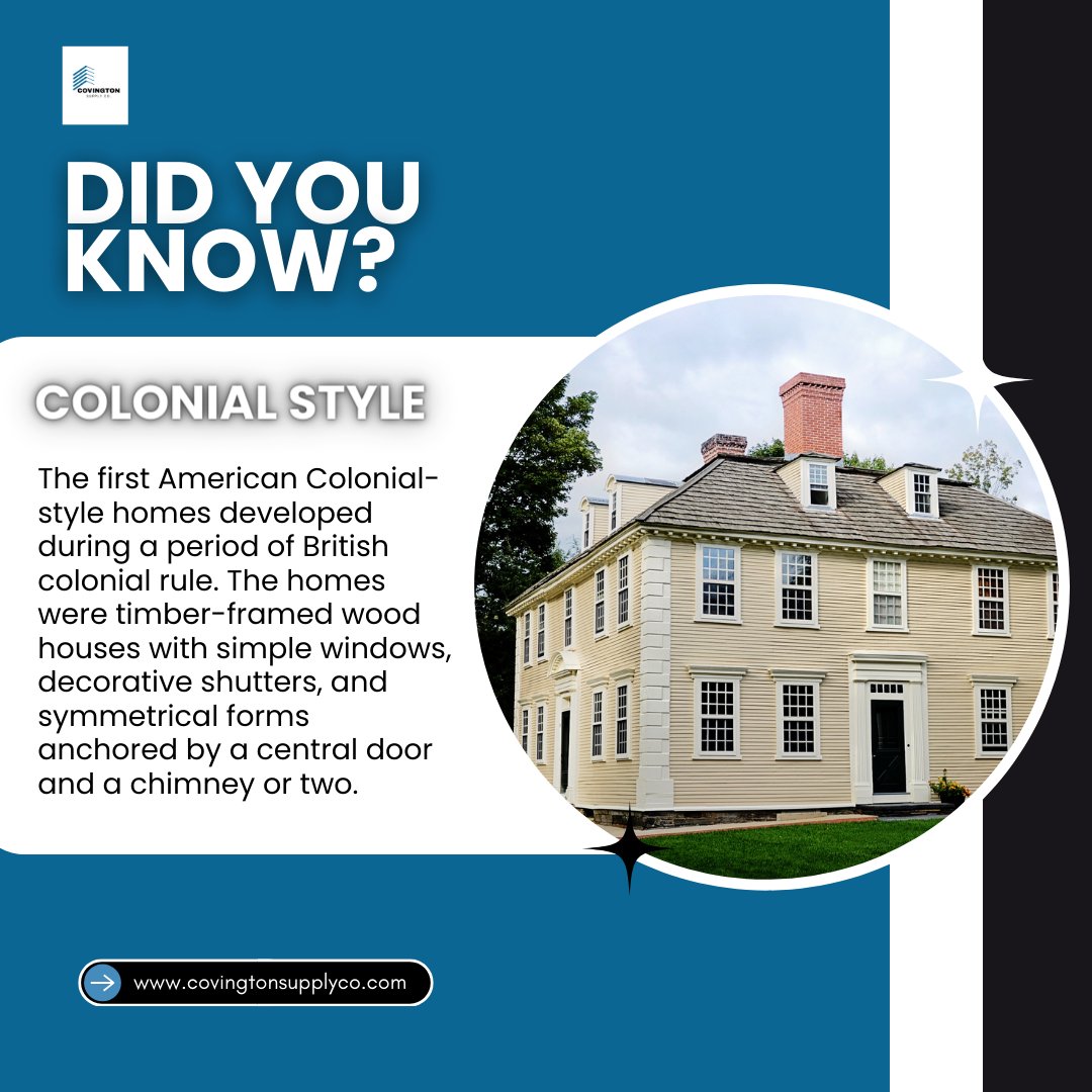 _CovingtonCo's tweet image. Did You Know Colonial homes emerged during America's early settlement? 
Discover the timeless appeal rooted in history! 

Interested in colonial grandeur? 
What classic feature draws you in the most? 

#ColonialHomes #AmericanHistory  #covingtonsupplyco #ClassicDesigns
