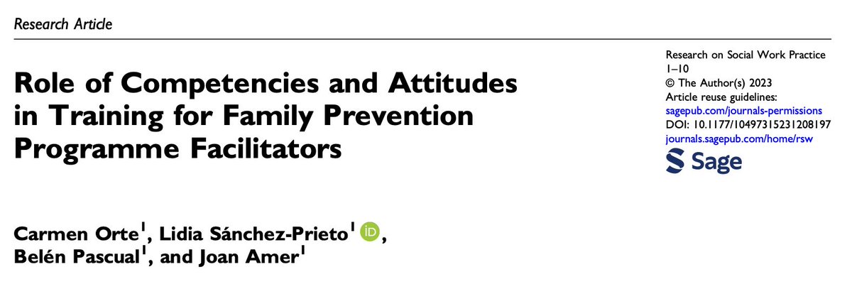 GIFES_Uib's tweet photo. La mejora de las competencias y las actitudes basadas en la evidencia, claves en la formación de profesionales en la prevención familiar. Nuestra última publicación en Research on Social Work Practice.🥳😇
https://t.co/txeKyWElcw
#educaciónfamiliar
@PedagogiaSocial @IRIEinstitut https://t.co/aOuxwE2h6X