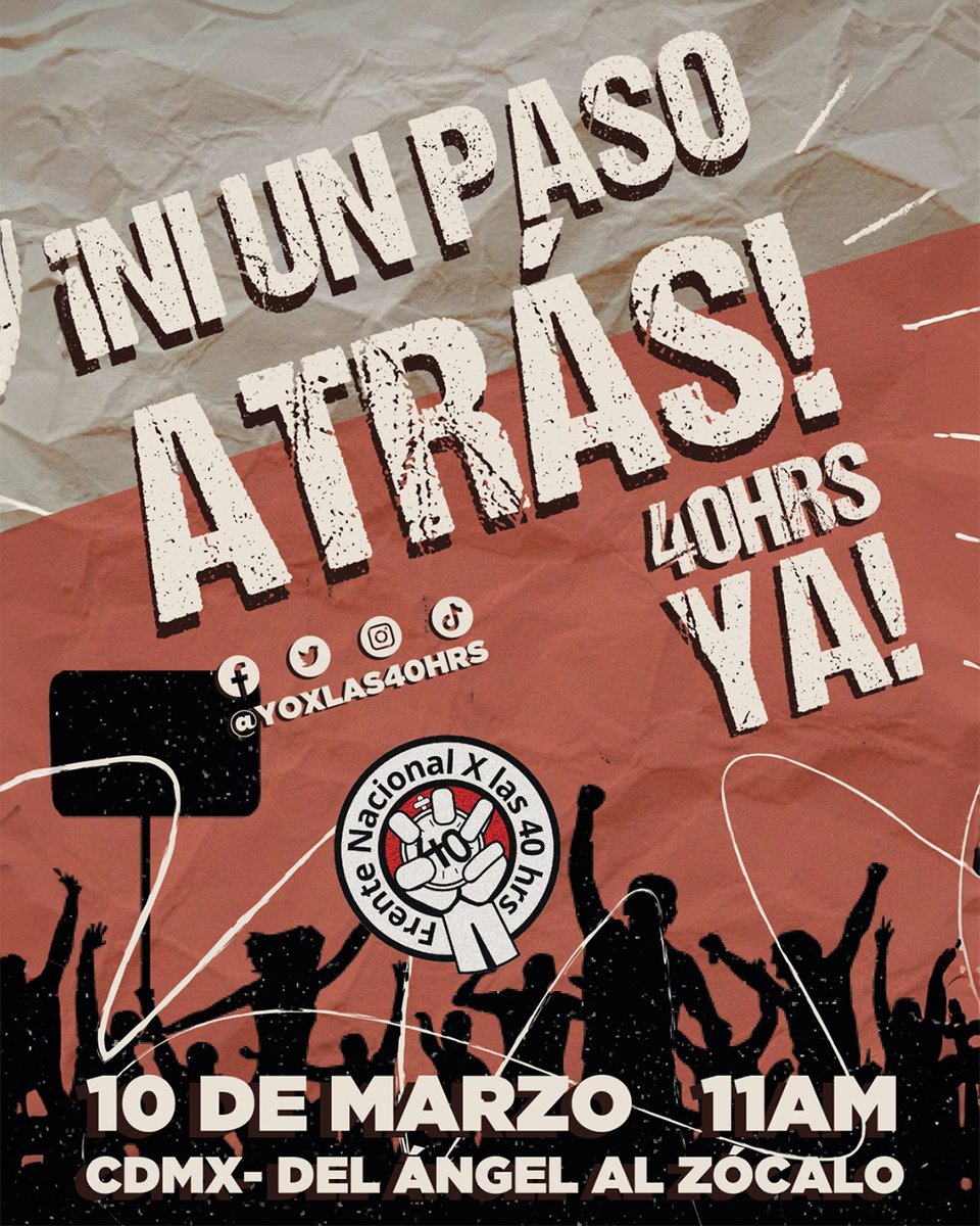 En vez de esperar a que alguien nos arregle la vida, salgamos a exigir mejores condiciones de trabajo. Ahora es el momento.

Para descansar, para disfrutar a nuestros seres queridos, para disfrutar la vida, para vivir.

#YoPorLas40Horas #TrabajoDigno