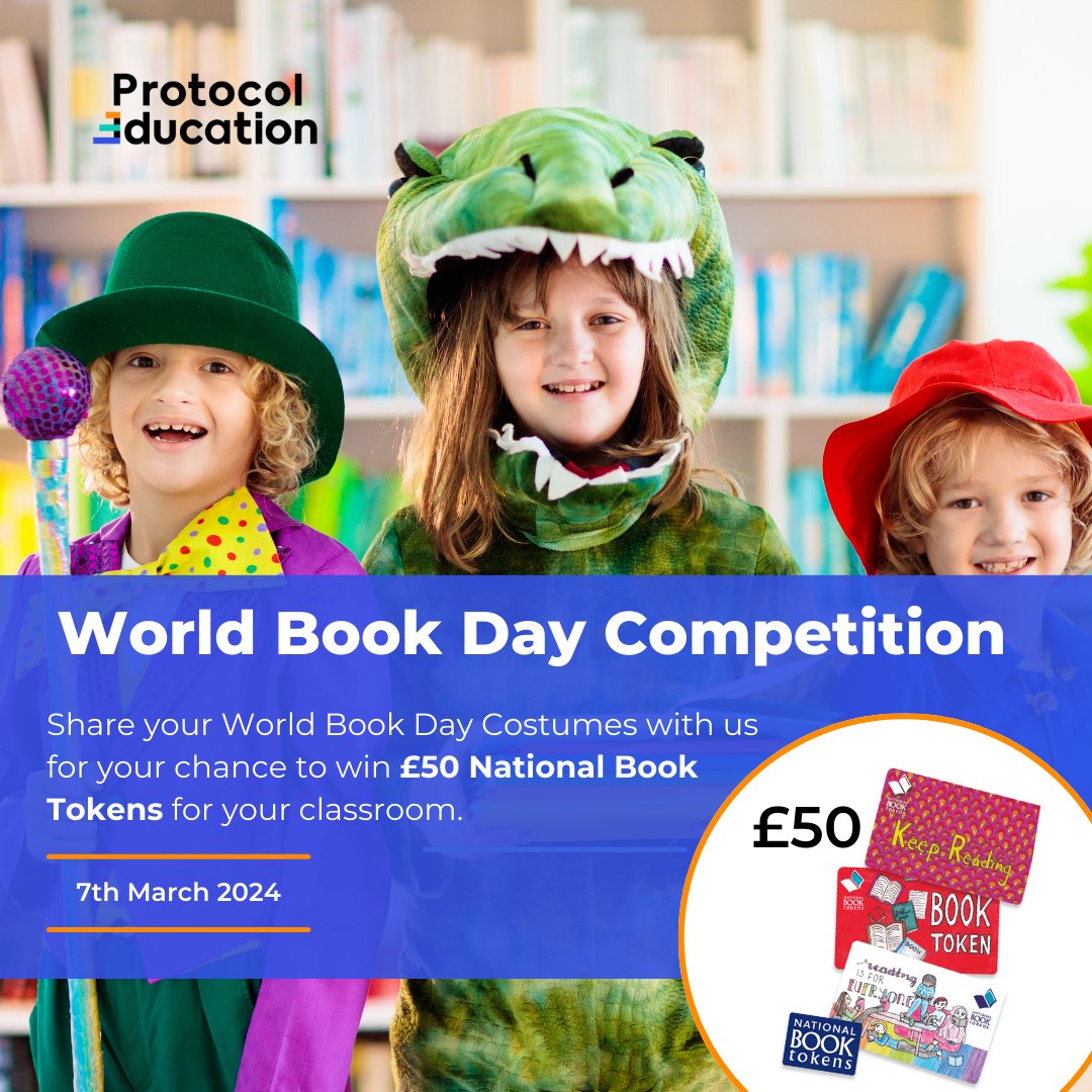 ProtocolEd's tweet image. 📚 #WorldBookDay competition! 📚 WIN a £50 @book_tokens voucher:

🔖 FOLLOW us
🔖 RETWEET with a picture of your costume or children's costumes

The best costume will win!🎉 

Deadline: 10 March, 9pm

✉️ We will reply to your comment if you have won!

@WorldBookDayUK #competition
