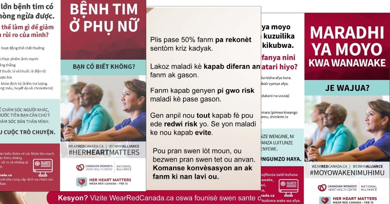 CWHHAlliance's tweet photo. ❤️ Did you know? The CWHHA has translated our five key messages about women's heart health into 17 languages.
➡️ A few of the languages include #Creole, #Swahili, #Vietnamese, #Tagalog, #ChineseTraditional (#Cantonese) & #ChineseSimplified (#Mandarin).
#HerHeartMatters