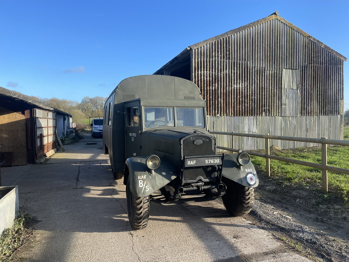 A new arrival at the workshop today! The Fordson WOT1 crew bus (believed to be the last one remaining) has come down from The Lincolnshire Aviation Heritage Centre for an engine overhaul and full maintenance check to return it to full strength. @NX611JustJane