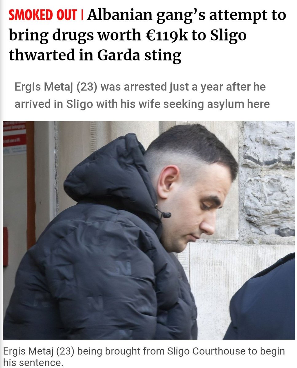 Mick_O_Keeffe's tweet photo. Albanian immigrant who claimed asylum in Ireland under a false passport is caught for drugs. 

I don't believe there's one legitimate asylum seeker in Ireland. 

#IrelandisFull https://t.co/5bYKoVxYzQ