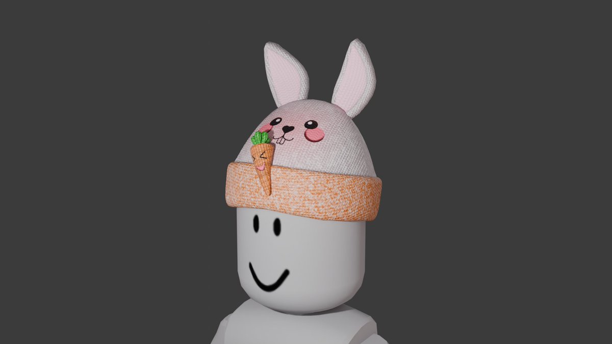 Made this bunny beanie for @CodedCosmetics #Roblox #RobloxDev #3D