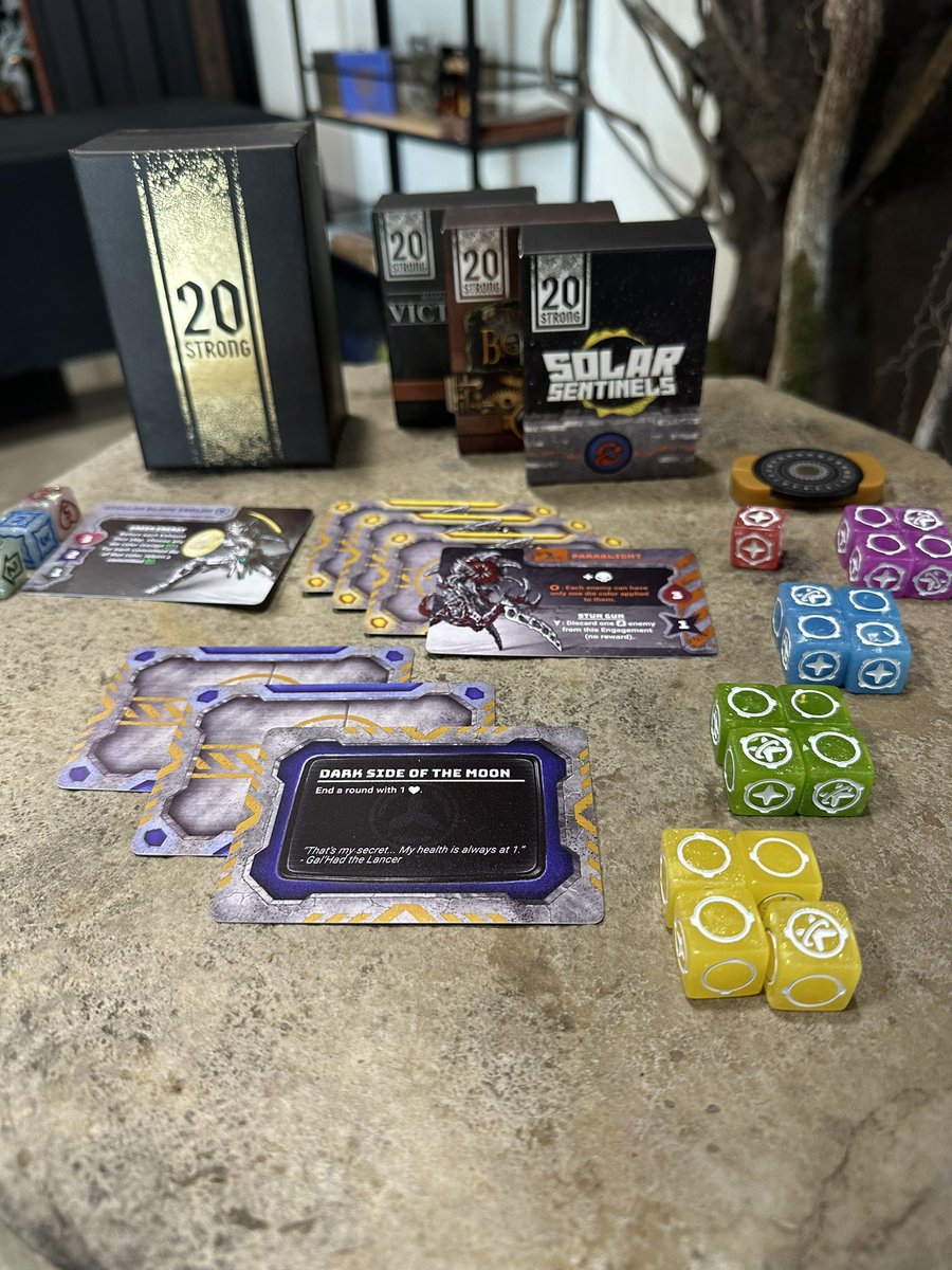 EgonautsNFT's tweet photo. While guests enjoyed pastries, bagels and caffeine spiked lemonade catered in by a nearby bakery, guests signed up for three different structured tabletop games. Two of which were created by Chip Theory Games, “#20Strong” and also “#Wroth”.
20 Strong is a modular solo adventure game featuring 20 dice integrated in a variety of unique ways across game multiverse (1st and 2nd pics below); attendees were each given their own set of a new 20 Strong Solar Sentinels deck to take home. Wroth is a play area control game produced by Chip Theory and renown game designer Manny Trembley (3rd and 4th pics below) and is being released to the public on Tuesday, March 12th via Kickstarter. DM for more information.