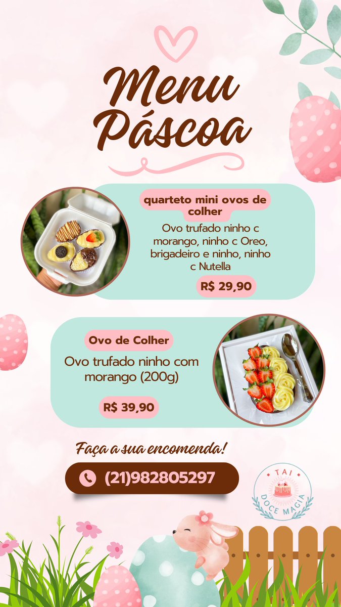 krlthay_'s tweet photo. Páscoa chegandoo não deixe de agradar quem você ama! Faça já sua encomenda! 🥕🍫🐰 https://t.co/pplXPCFG9r