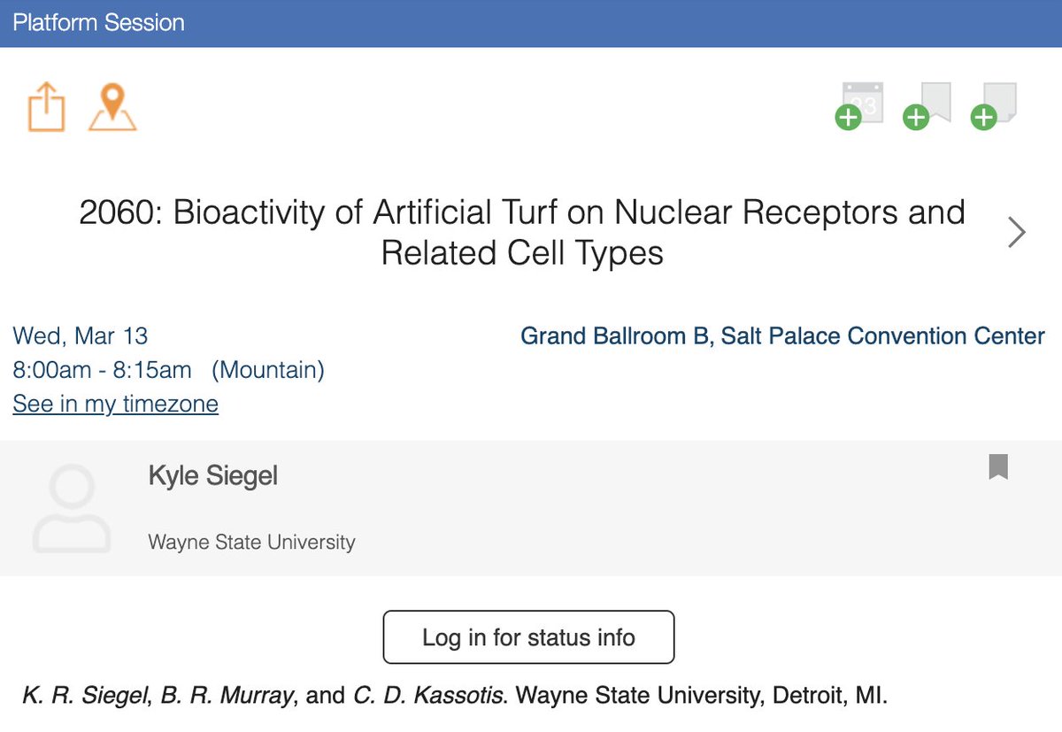 krsnegative's tweet photo. Grateful to @SOToxicology for the opportunity to give a talk (!!!) at #SOT2024! Start your Wednesday bright'n'early not working out on turf, but learning what their chemicals could do to our endocrine and cardiometabolic systems! https://t.co/vF6RrWI2PP