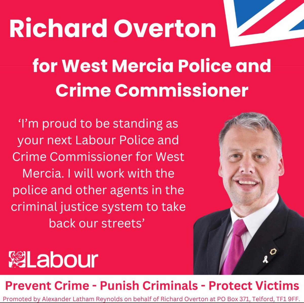 I’m proud to be standing as your next Labour Police and Crime Commissioner for West Mercia. My mission is clear: it’s time to get coppers back on the street, criminals behind bars, and our communities feeling safe again.