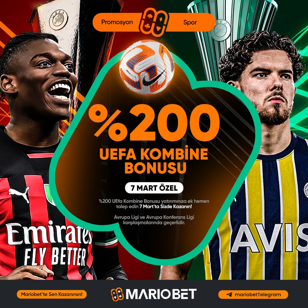 Mariobet %200 UEFA KOMBİNE BONUSU

💎 %200 Yatırım Bonusu Mariobet'te Sizi bekliyor 

‼️Mariobet'te Heyecan Bir bAŞKa! UEFA Kombine Bonusunu Kaçırma!

✉️25000 TL Nakit Bonus! Mariobet'te