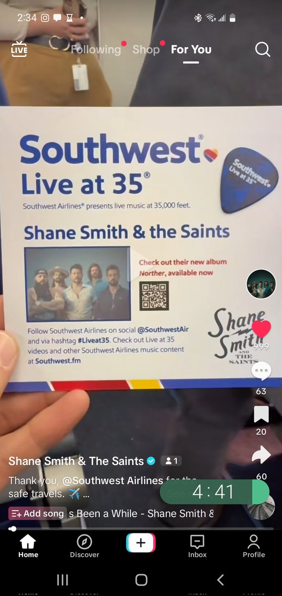 k8schaber's tweet photo. @ShaneSmithMusic @SouthwestAir Love this!! I love flying @SouthwestAir ! Love the custom pick for the show too! https://t.co/HAGIHhsKJa