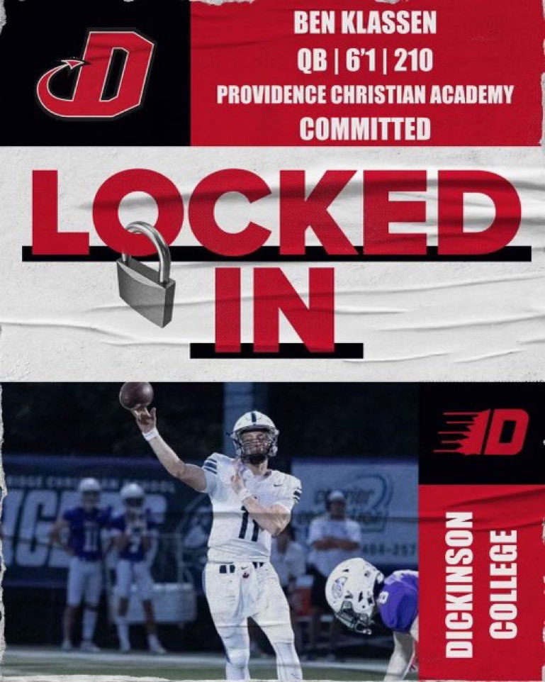 #AGTG Blessed to announce I’m committing to Dickinson College‼️‼️ @DCcoachSchuck @coach_knapp @CoachFordyce_DC @johnruss07 @730scouting