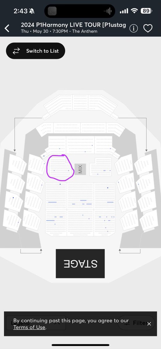 sock_blocker's tweet photo. P1HARMONY TIX FOR SALE - 3 tix (will split) - May 30th at The Anthem in DC. Section TIERAR, row HHH, seats 110-112 - $115/ea (face value). DM me for proof/more info/to purchase. #P1Harmony https://t.co/0aWatdpAQL