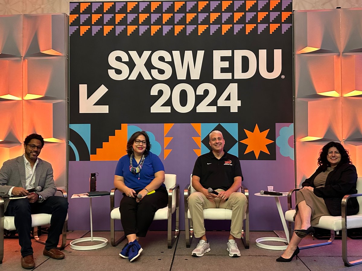 What a crew for today's 'Tomorrow’s Principal Podcast: Will AI Be Your Next Principal?' session at #SXSWEDU🤩🤩🤩