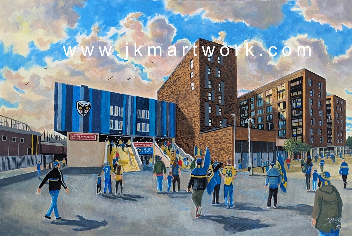 hi @DonsVlogs @antsirk1 @WayToPloughLane @PloughLaneByNum @9yrspodcast painting ive done of #afcw #ploughlane #dons ,prints are £15 a3 size @ jkmartwork.com RT's appreciated