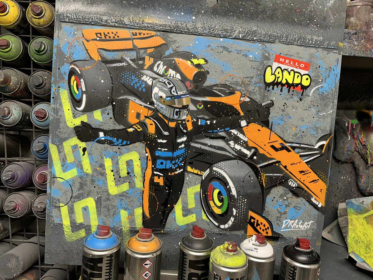DRAutoart's tweet photo. Lando Norris graffiti painting finished today. Do you think Lando with get his first F1 win this year? Really hoping he does! #drautoart
.
https://t.co/uigyJnYDPj
.
.
#f1 #formula1 #mclarenf1 #ln4 #landonorris #mclaren #mclarenf1team #landonorris4 #teamquadrant https://t.co/X9DH6c2zr7