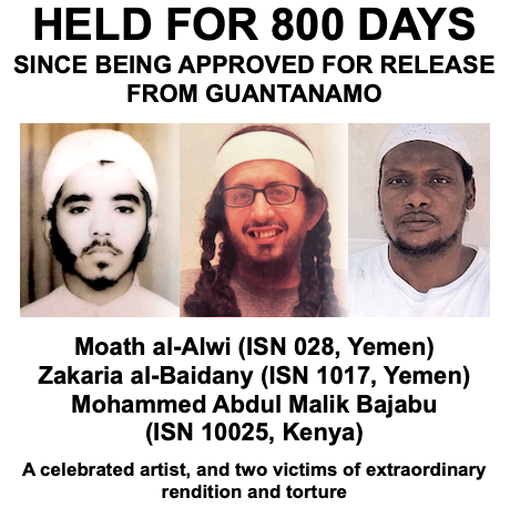 Held for 800 Days Since Being Approved for Release from Guantanamo: Moath Al-Alwi, Zakaria Al-Baidany and Mohammed Abdul Malik Bajabu - The fifth in my series of ten articles about the 16 men approved for release but not freed andyworthington.co.uk/2024/03/06/hel…