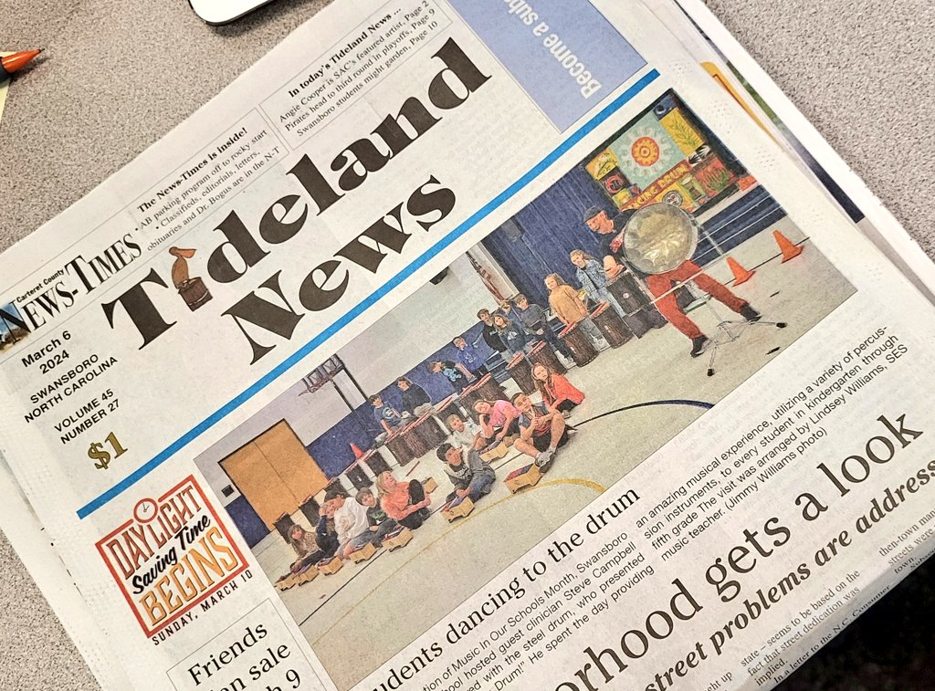 Hey! Look who's in the newspaper?? Thanks @tidelandnews for coming out and seeing our special guest @dancingdrum !!

#musicisme
#advocacy
#musiceducation
#miosm2024
#nafme
#ncmea