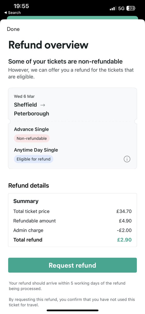 ethanjones____'s tweet photo. And you @thetrainline  Why is the refundable amount only 4.90 after my connection was delayed and my train cancelled. https://t.co/1mBEH8MTFr