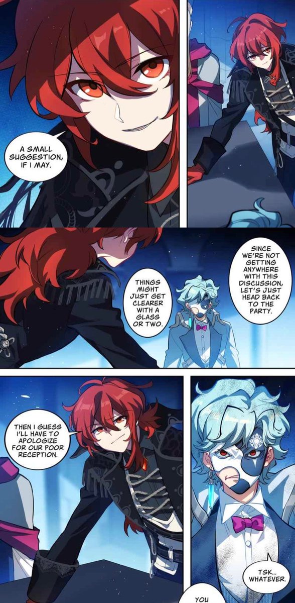 Do you ever just wonder if they will meet again?
I mean sure it would be interesting but... I think I would be traumatized

#diluc #dilucragnvindr #dottore #ildottore #fatuiharbingers #fatui #genshinimpact #genshin #genshinmanga