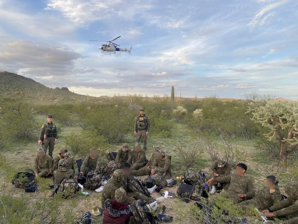 USBPChiefTCA's tweet image. 2/27: Agents from the Ajo Station responded to a group of camouflaged subjects detected by border technology near FR-1. W/ assistance from #ATVs and @cbpamo, agents successfully apprehended 16 migrants that illegally entered the U.S. All were processed for removal proceedings.