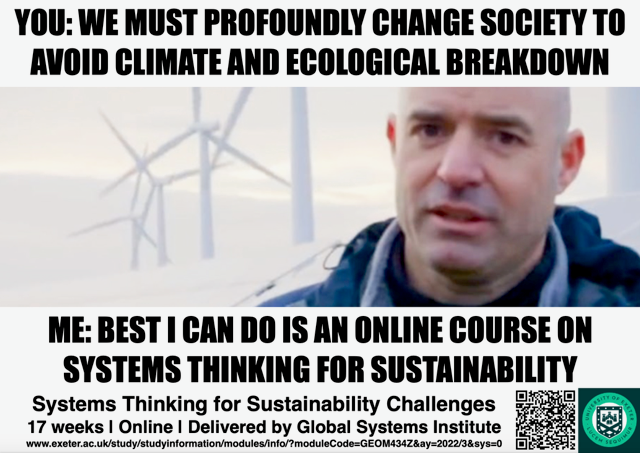 Systems Thinking for Sustainability Challenges - short course, part-time, online *Applications now open for May 2024 entry* exeter.ac.uk/study/online/s…