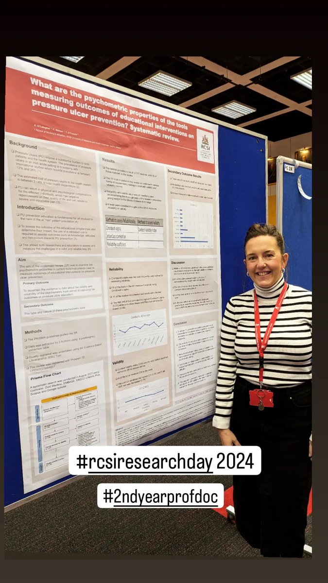 I had the opportunity to present my poster at today's research day <a href="/RCSI_Irl/">RCSI</a> #2ndyearprofdoc #rcsiresearchday2024 #sytematicreview <a href="/tocon/">Tom O'Connor</a> <a href="/Watson5Chanel/">Chanel Watson RGN EdD</a>